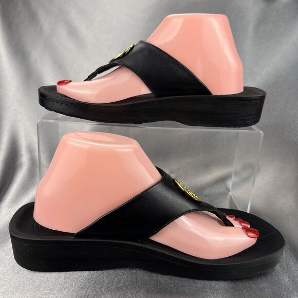 Aerothotic Sandals Womens 9.5 /40 Arch Support Flip Flop Gold Medallion Summer - Picture 12 of 17